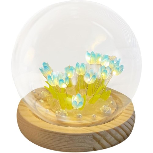 LED Işıklı Lale Cam Küre 