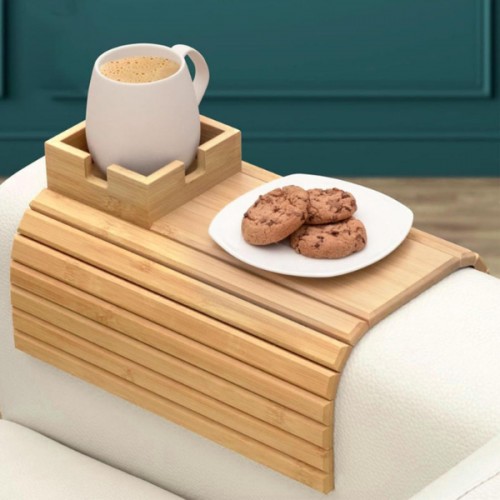 Katlanabilir Ahşap Koltuk Yanı Kanepe Tepsisi 