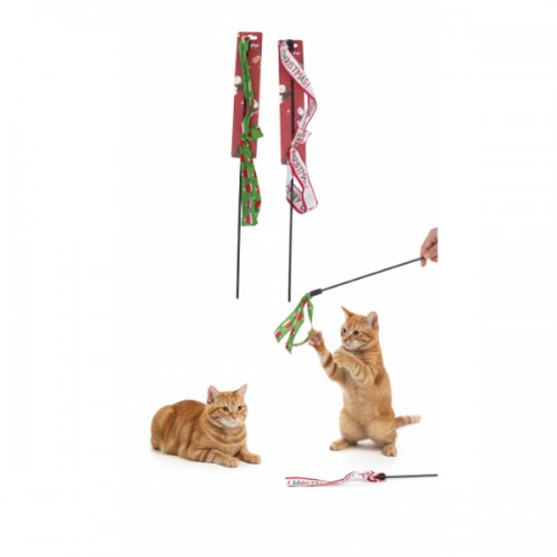 Yılbaşı Temalı Kedi Oyun Oltası 