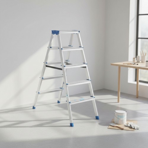 5+5 Çift Basamaklı Alüminyum Metal Merdiven